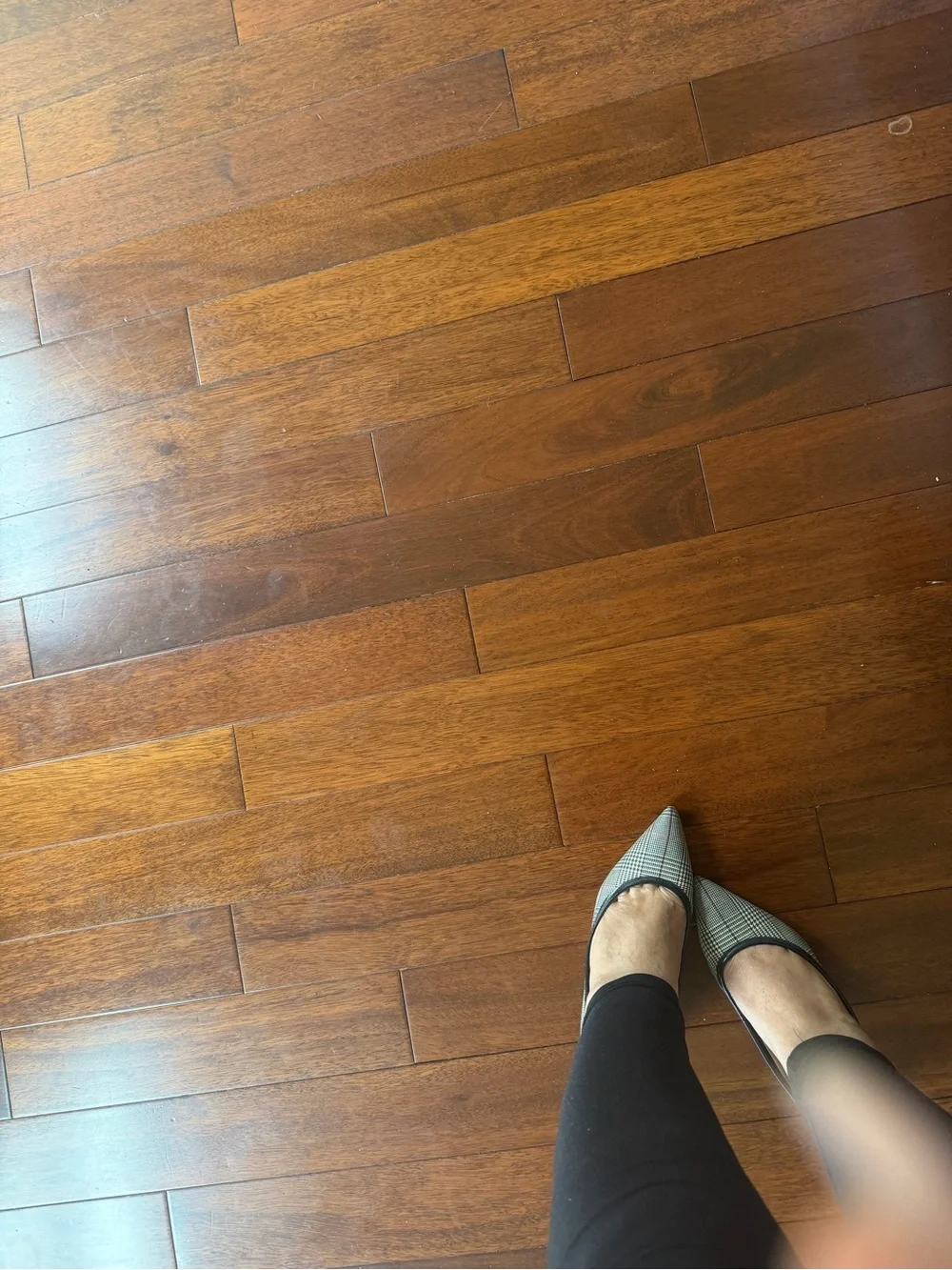 Ardell Black and White Plaid Pointed Toe Slip-On Flats
